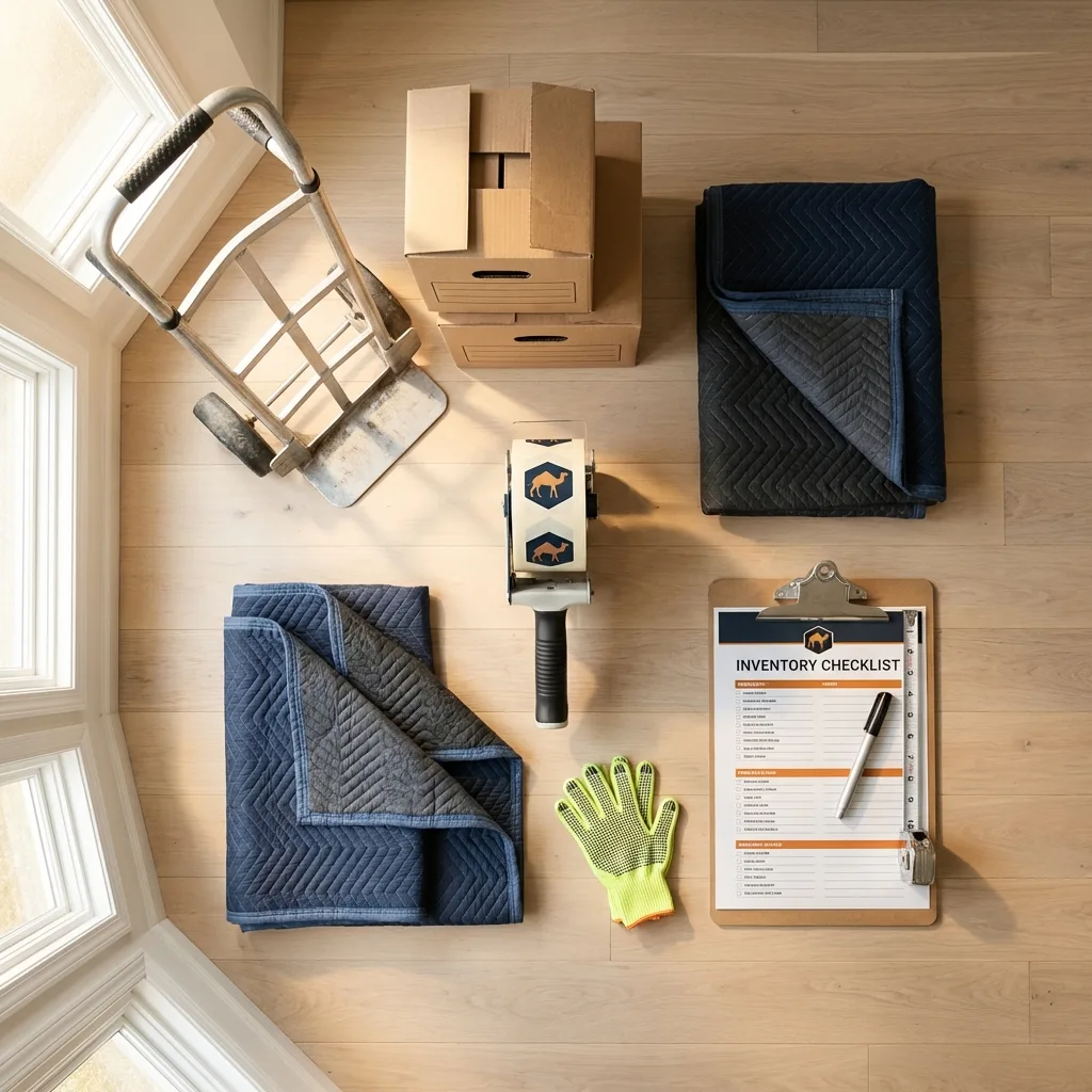 Professional moving supplies and packing materials layout for Tenino residential relocations