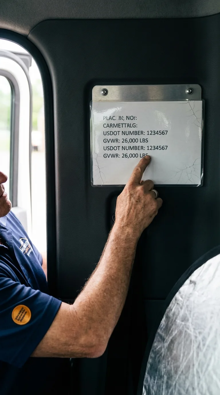 USDOT licensing placard verification in Tenino